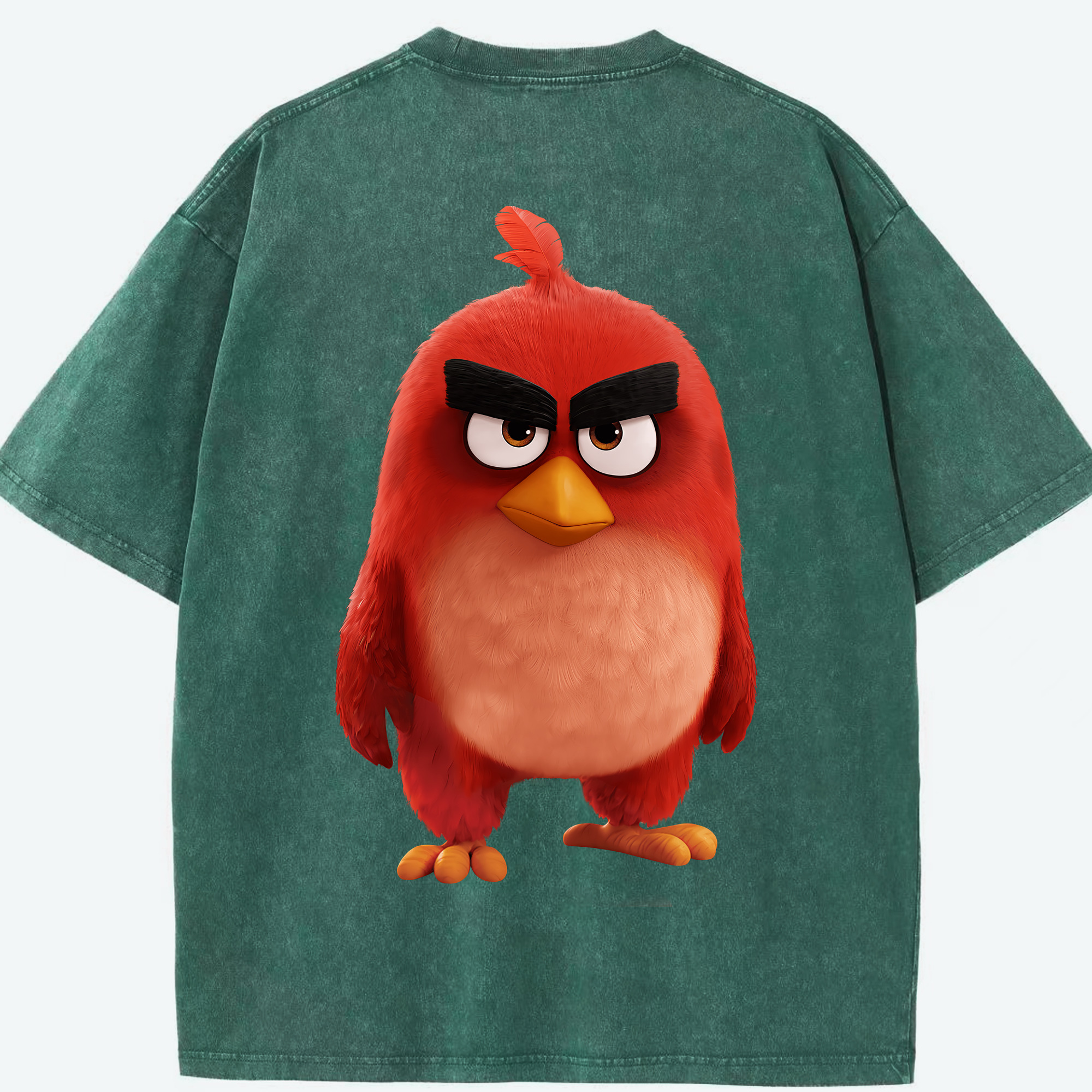 （画像用） Angry Birds アングリーバード 綿100% ヴィンテージ風 半袖Tシャツ（背面プリント）